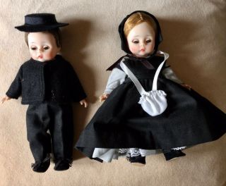 Rare Vintage Madame Alexander Amish Boy & Girl 1967 Set Of Dolls Bk,  W/o Or Box