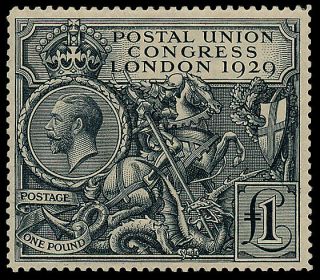Gb Stamps King George V 1929 £1 Upu Postal Congress Mounted
