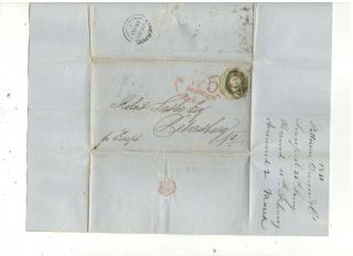 Great Britain,  Scott 5 On 1850 Folded Letter,  Scv $1275.  00