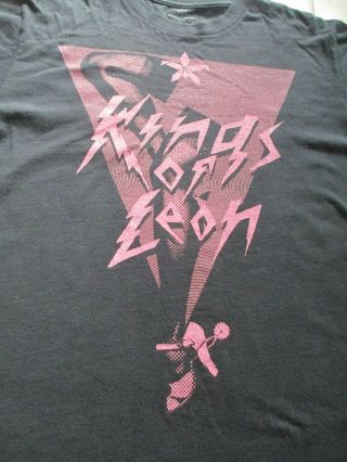 Kings Of Leon Mechanical Bull Tour Black Pink Cowboy Pinup T Shirt Size L Large