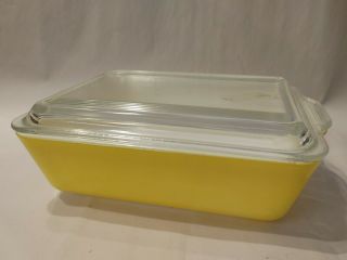 Vintage Yellow Pyrex Refrigerator Dish With Lid