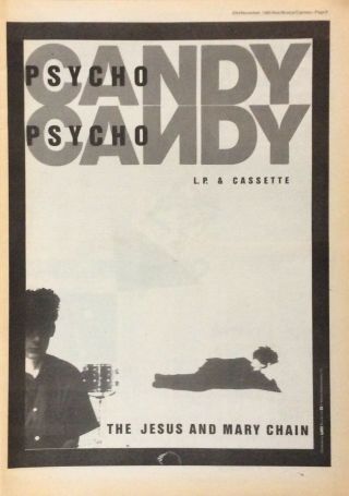 Jesus And Mary Chain - Vintage Press Poster Advert - Psychocandy - 1985