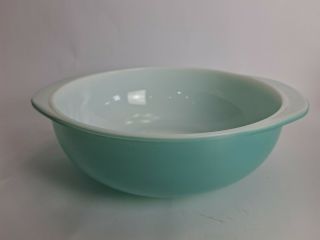 Vintage Pyrex Rare Turquoise 024 Round Casserole Bowl 2 Qt