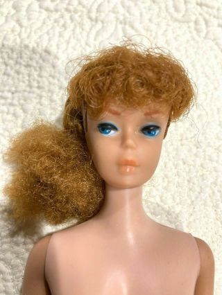 Gorgeous Vintage 6 or 7 Titian Ponytail Barbie Doll w/all Face Paint 2