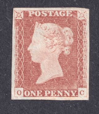 1841,  Sg8,  1d,  Penny Red,  Letters Oc,  Qv,  Queen Victoria,  Gb,  Uk,  Cat £600.