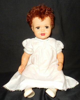 Vintage Connie Lynn Baby Doll,  Auburn Wig,  19 ",  Dress And Shoes