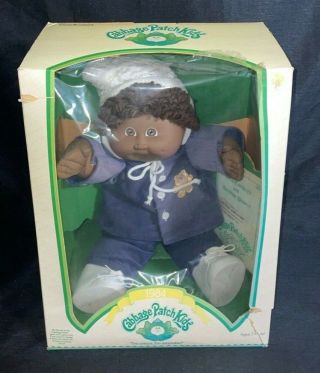 Vintage 1984 Cabbage Patch Kids African American Baby Girl Doll Box Papers Rare
