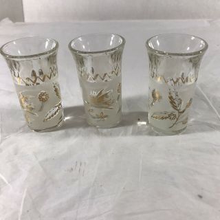 Vintage Gold Leaf Shot Glasses Set Of 3 Libby’s