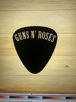 Guns N Roses Themed Guitar Pick Metal Wall Sign For Studio Or Music Room