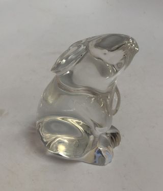 Vintage Baccarat France Crystal 3 " Bunny Rabbit Statue Figure Paper Weight