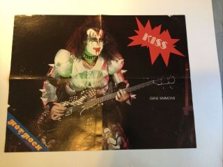 Vintage Poster Kiss Gene Simmons Poster 2 Side / Queen Hot Rock Superstars