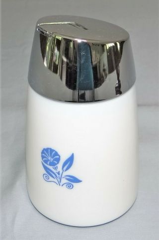 Vtg Milk Glass & Blue Morning Glory Sugar Pourer By Dispensers Inc Santa Barbara
