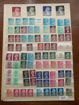 Gb Qe2 Decimal Definitives 1970 Onwards 200,  Stamps All Mnh (825)