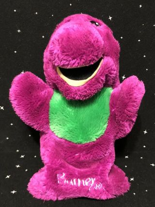Barney Purple Dinosaur Vintage Hand Puppet Plush Animal Kids Show Toy Rare
