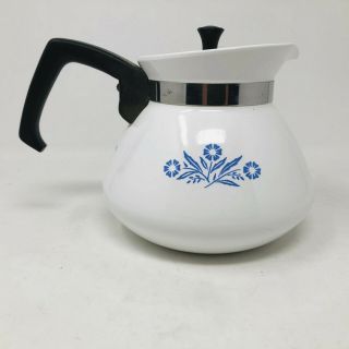 Vintage Corning Ware Cornflower Blue 6 - Cup Tea Pot Kettle P - 104