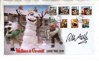 Wallace & Gromit Christmas 2010 Gb Buckingham Cover Fdc Signed By Peter Sallis