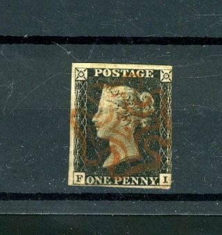 Great Britain 1840 Penny Black 3 - Margins Fine - (f310)