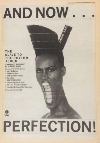 Grace Jones - Vintage Press Poster Advert - Slave To The Rhythm - 1985