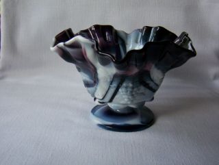 Westmoreland Authentic Handmade Purple Marble Slag Grape Candy Bowl