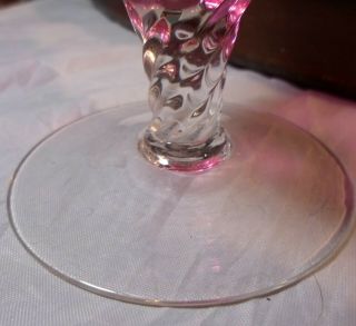 George Borgfeldt Lisa Optic Twisted Stem Wine Goblet 4 - 5/8 inches MCM 2