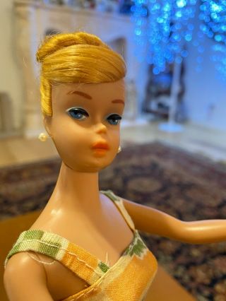 Vintage Lemon Blonde Swirl Ponytail Barbie In Mm Clothes
