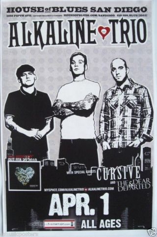 Alkaline Trio San Diego 2010 Concert Tour Poster