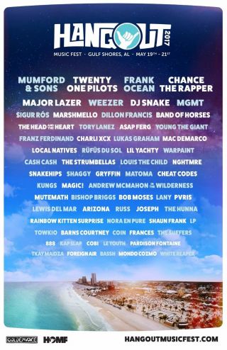 Hangout Festival 2017 Gulf Shores Concert Poster - Mumford &sons,  Twenty One Pilots