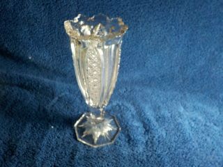 Early Pressed Glass Eapg? Celery Vase,  8 Inches Tall