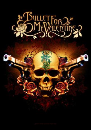 Rare Bullet for my Valentine Dual Pistols Cloth Fabric Poster Flag 30 