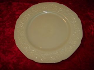 1 Vintage Indiana Milk Glass Custard Orange Blossom Band 9 " Dinner Plate