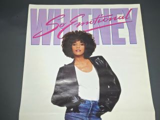 Rare Whitney Houston 1987 Arista Records Promo Poster - So Emotional