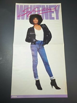 Rare Whitney Houston 1987 Arista Records Promo Poster - So Emotional 2