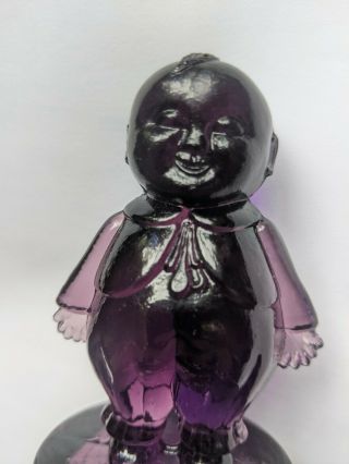 Fenton ? Purple Glass Ringmaster Figurine On Drum Antique Estate Find