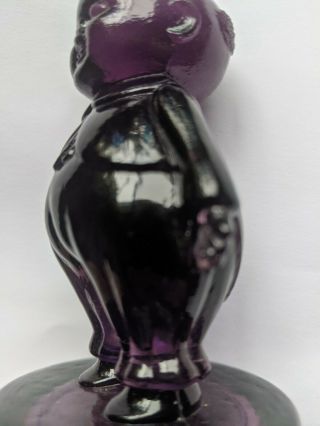 Fenton ? Purple glass Ringmaster Figurine on drum antique estate find 3