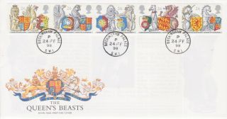 Gb Stamps First Day Cover 1998 Queens Beasts Unaddressed Buckingham Palace Cds