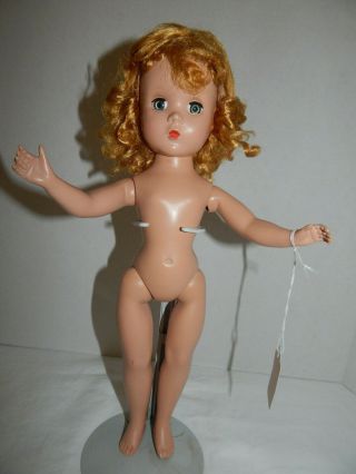 Vintage Madame Alexander 14 " Hard Plastic 1950s Maggie Nude Doll Orginal Wig