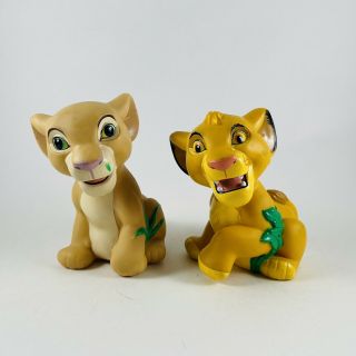 Disney Squeak Squeaky Toys Vintage The Lion King Simba And Nala Figures 4”