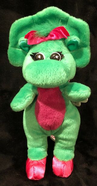 Vintage Gund Baby Bop Plush Animal Barney Dinosaur & Friends Green Beanie