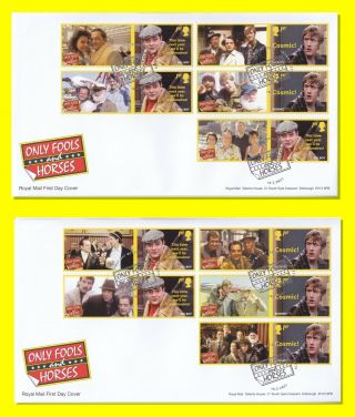 Gb 2021 - Only Fools And Horses Smilers Pair Fdc - All 10 Stamps/labels Cto
