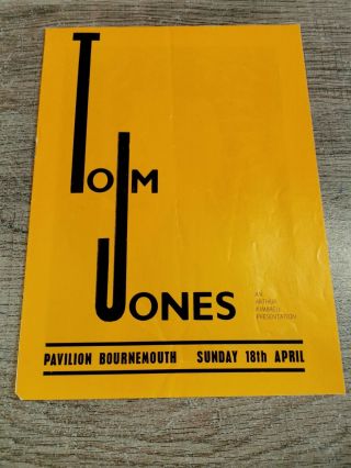 Tom Jones Concert Programme 1965 Bournemouth.  (support Inc.  Marianne Faithfull)
