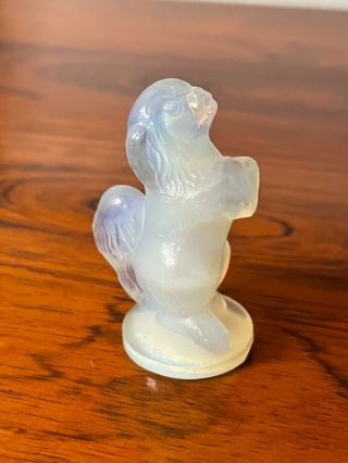 Vintage Signed Sabino France Opalescent Art Glass Dog Figurine