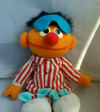 1996 Tyco Sesame Street Talking Sleepy Time Snoring Ernie Plush Doll Bedtime