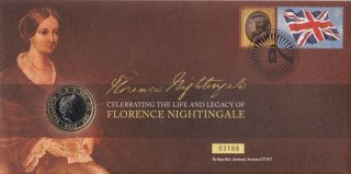 2010 First Day Coin Cover : Florence Nightingale Celebrating Life Legacy £2 Fdc