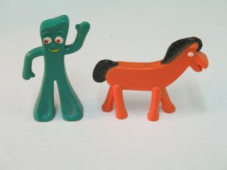 Vintage Gumby And Pokey Jesco Prema Toy Co.  3 " Bendable Figures (rare)