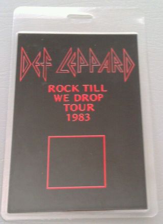 1983 Def Leppard Backstage Pass Black Small Rock Till We Drop Tour