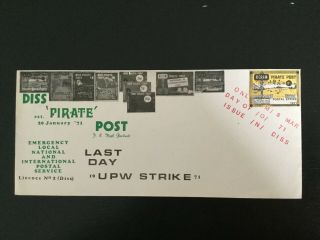 Gb 1971 Strike Mail Diss 2s Pirate Post Last Day Cover (f467)