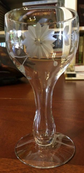 Hollow Stemmed Champagne Glass Etched
