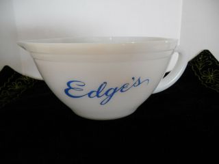 Vintage Federal Glass White Batter Bowl U.  S.  A.  Advertising On It