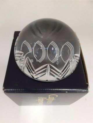 Caithness Paperweight Glass Millennium 2000 Handmade In Scotland Collectors Cert