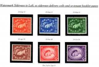 Wilding Specialised Set Of 6 - Crowns Wmk Sideways To Left On Cream Paper - Mnh